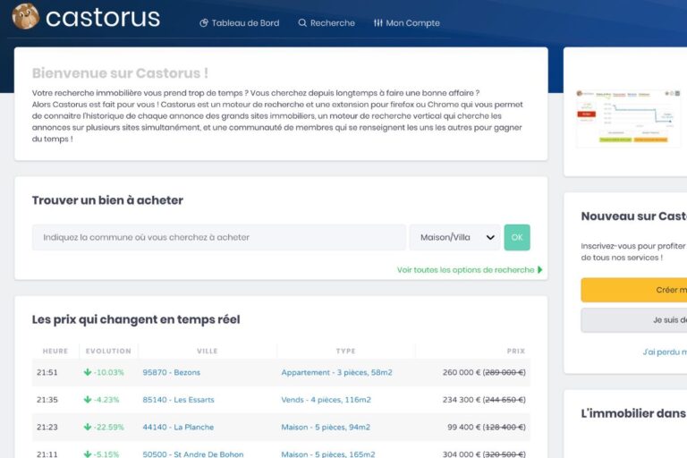 castorus. Plateforme de suivi d'évolution des prix