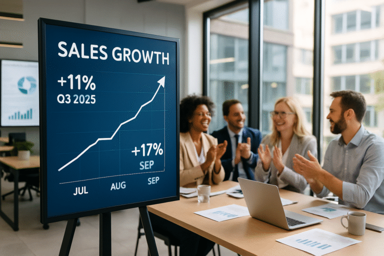 foncia transaction enregistre une croissance de ses ventes de 11 % au troisième trimestre 2025, avec une progression remarquable de 17 % en septembre. découvrez les facteurs clés de cette hausse et les perspectives du marché immobilier.